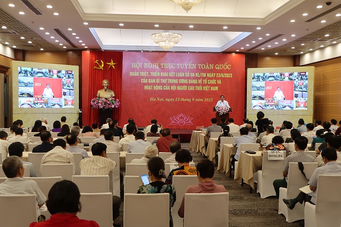 Hội nghị trực tuyến toàn quốc quán triệt, triển khai Kết luận số 58-KL/TW ngày 23/6/2023 của Ban Bí thư Trung ương Đảng về tổ chức và hoạt dộng của Hội NCT Việt Nam